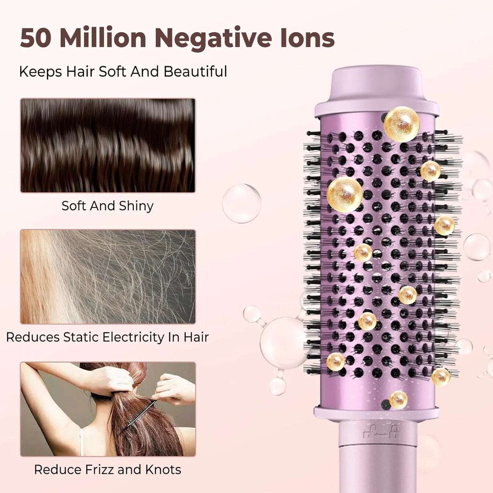3in1 Thermal Heated Round Brush Set, Adjustable Temp Ceramic Tourmaline 30/38/45