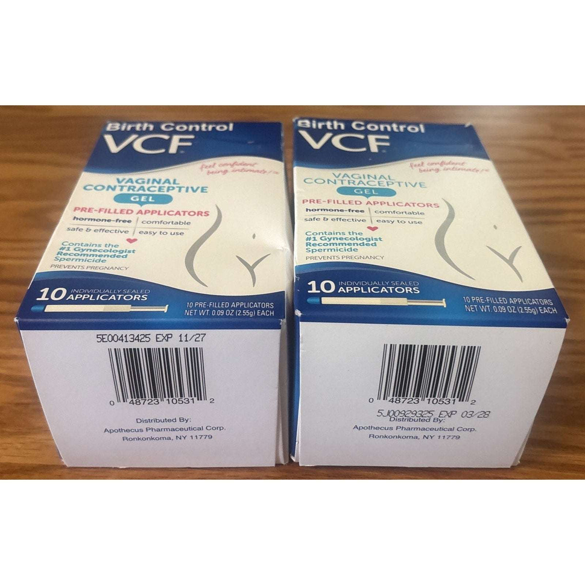 VCF Vaginal Contraceptive Gel Pre-Filled Applicators Hormone Free 10 Ct 2 Pack