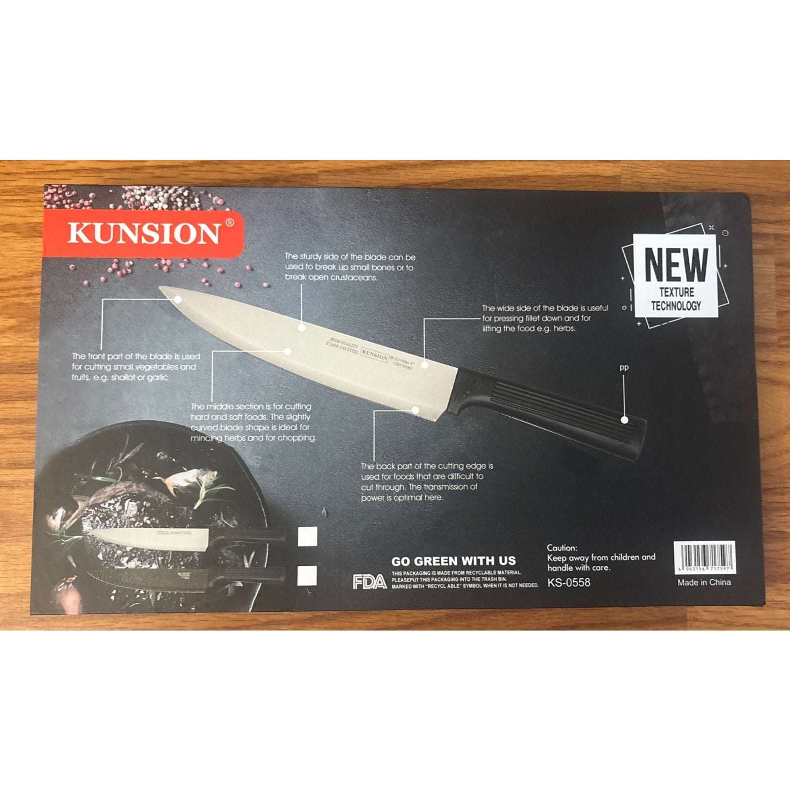 Culinary Knife Set KUNSION KS-0558 Non Stick, Stainless Steel 6 Piece Set