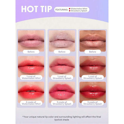 PageVine Hydra Jelly Pocket Lip Jam Gloss STRAWBERRY SPLASH Built in Applicator