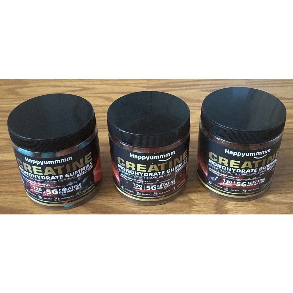 3x Happyummmm Creatine Monohydrate Gummies 5g Variety 120ct (360 Total) Exp 7/27