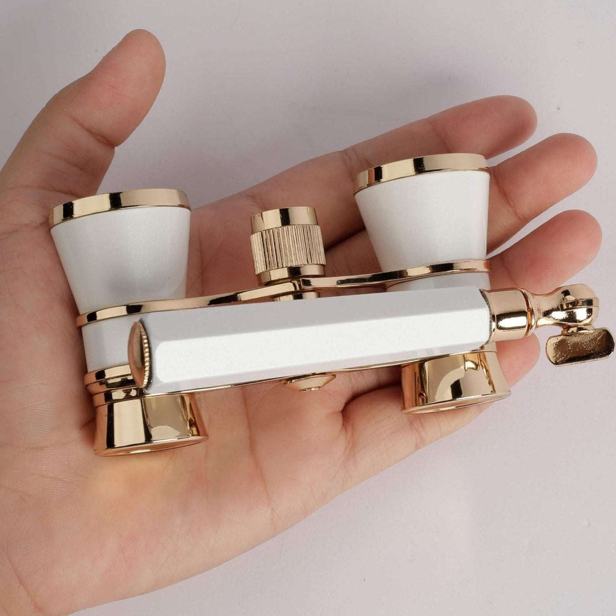 Retro 3X25 Opera Glasses Compact Metal Theater Binoculars with Adjustable Handle