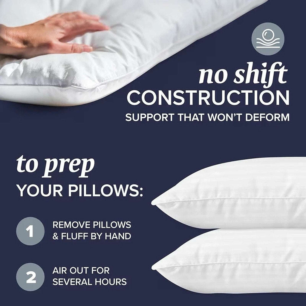 Beckham Hotel Collection Down Alternative Bed Pillows 2 Pack Queen Size White