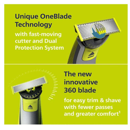 Philips Norelco OneBlade 360 Face Hybrid Electric Beard Trimmer Shaver QP2724/90