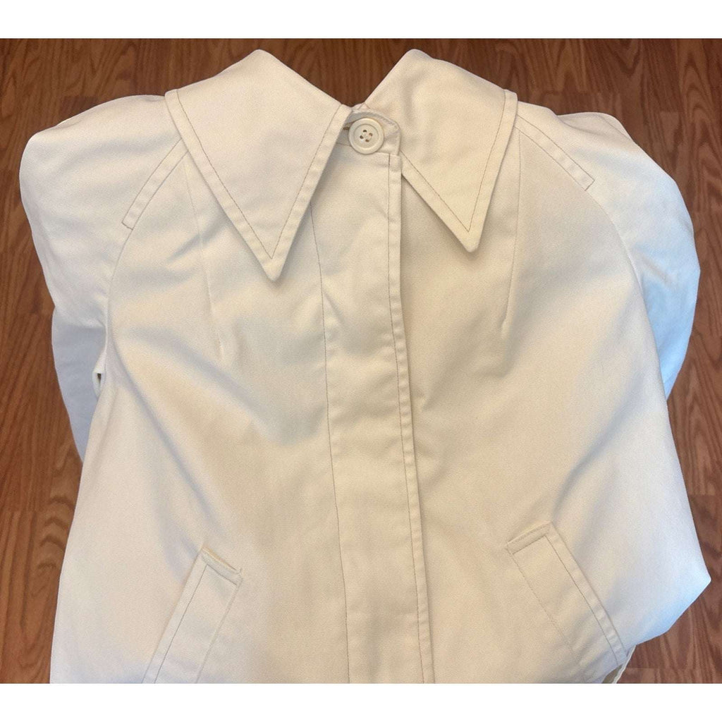 Vintage London Fog Maincoats Size 12 Winter White Trench Coat Caribe Cloth