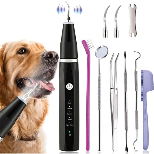 Dog Plaque Remover for Teeth, Ultrasonic Teeth Cleaning Kit Pet Dental Care Kit
