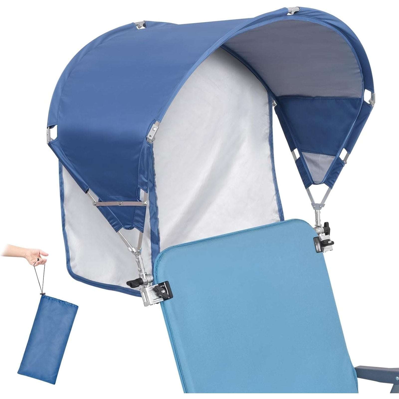 2Pk Universal Umbrella UPF50+ Sun Shade Adj Clamp Clip Beach Chair Wagon Sports