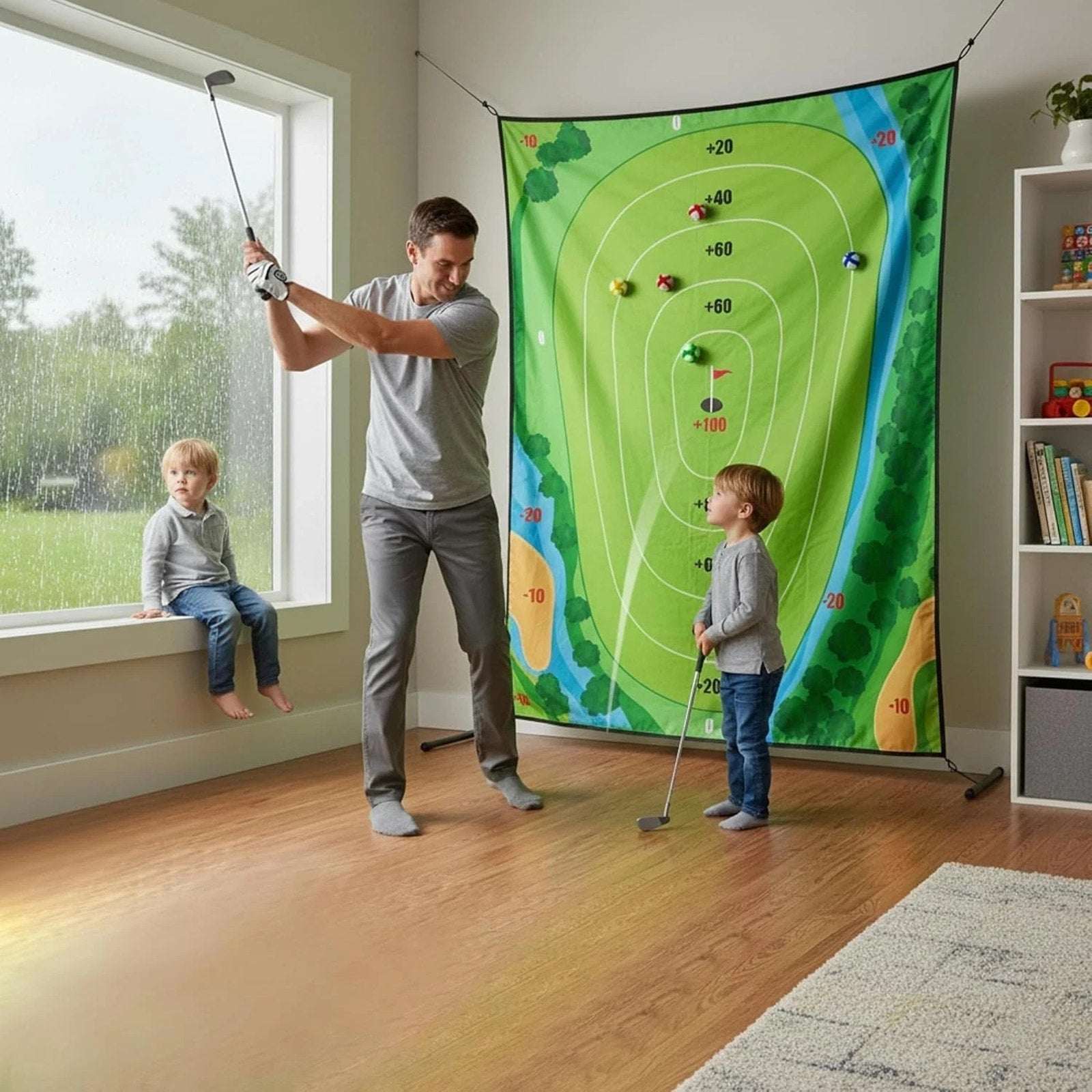 Golf Chipping Game Portable Sticky Golf Target Practice Set Indoor/Outdoor 3Mode