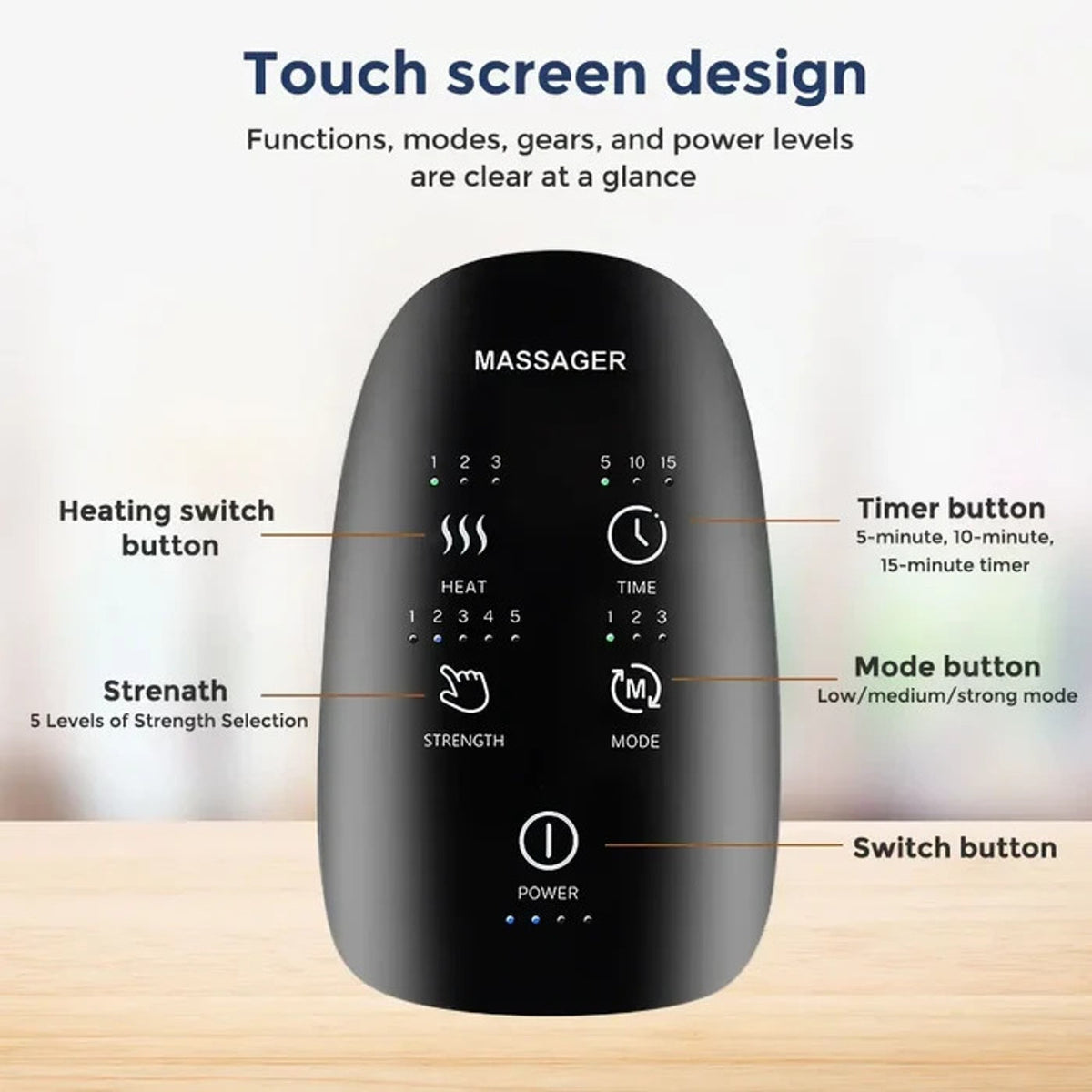 Cordless Electric Hand Massager Heat, Palm Acupoint Compression Arthritis Carpal