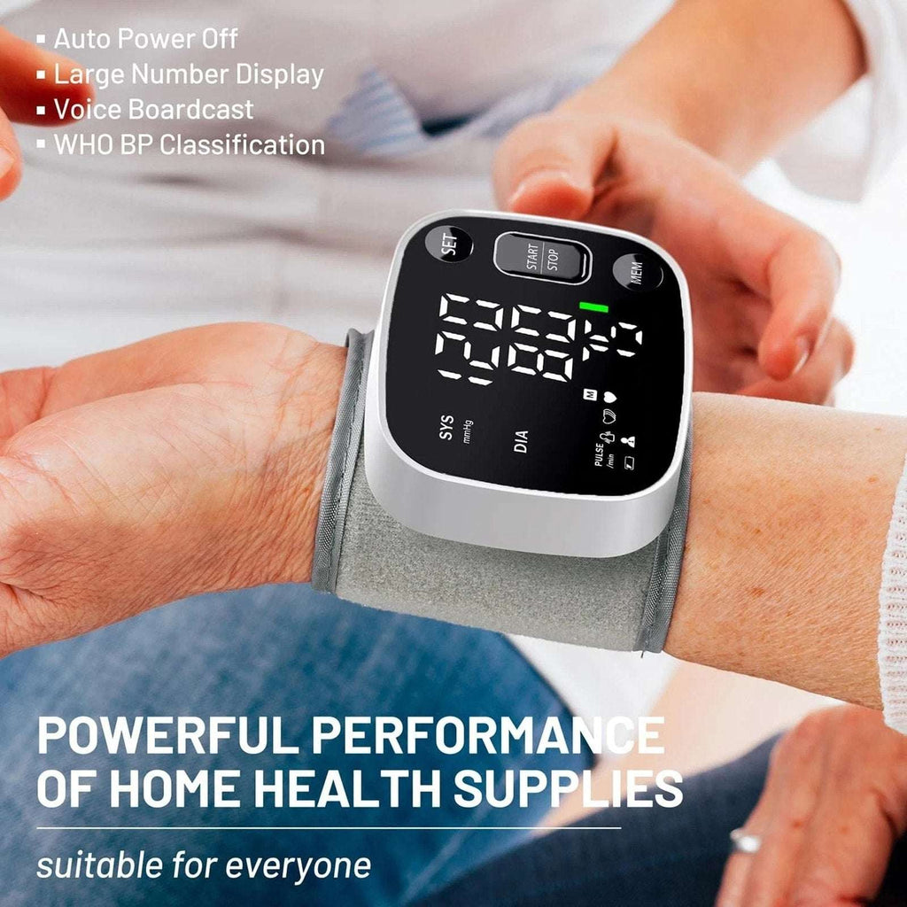 Oklar Automatic Blood Pressure Wrist Monitor for Home Use Rechargeable w/ Voice