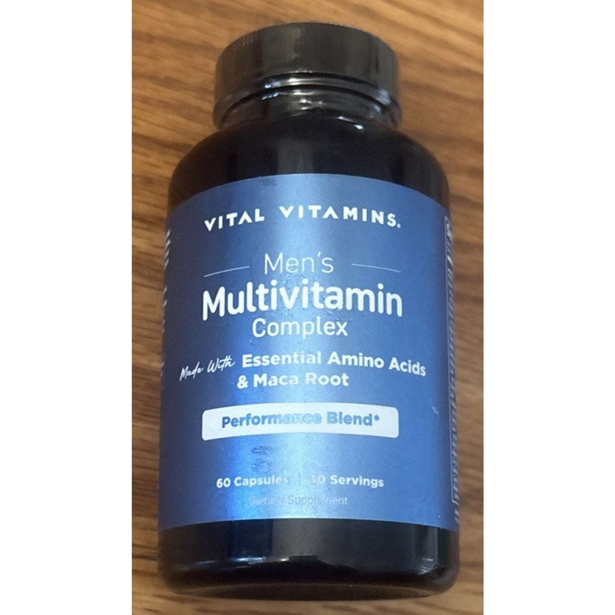 Vital Vitamins Men's Multivitamin Performance Blend Amino Acids & Maca 60 Caps