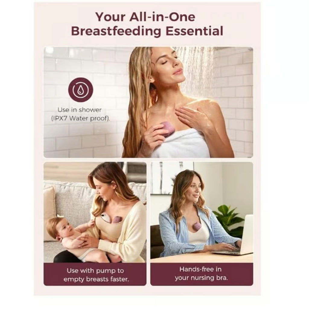Momcozy Warming Lactation Massager 2-in-1 Heat + Vibration Multi Modes/Levels