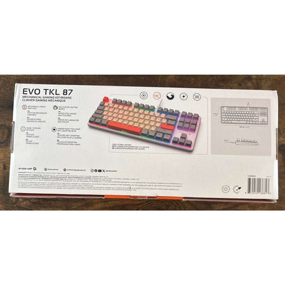 Retro EVO TKL 87 Mechanical Gaming Keyboard w Linear Switches Rainbow Lighting E