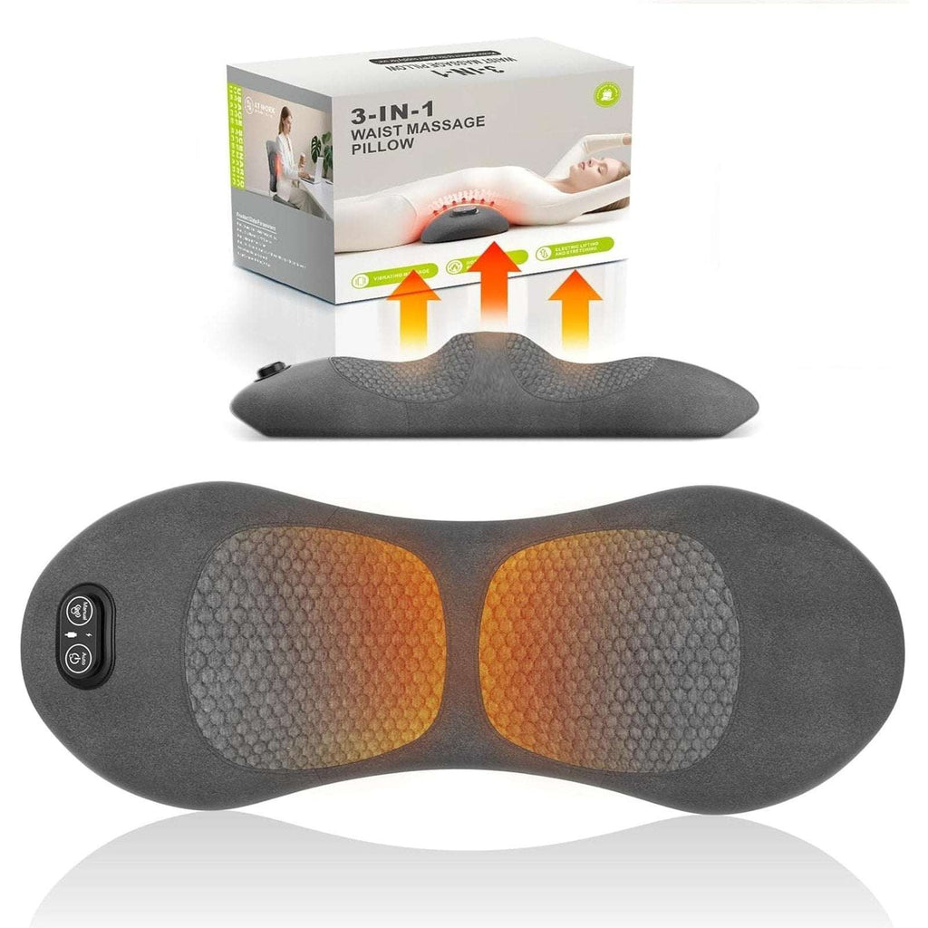 Smooth Triple Fusion 3in1 Back Massager Lumbar Pillow with Heat & Vibration NEW