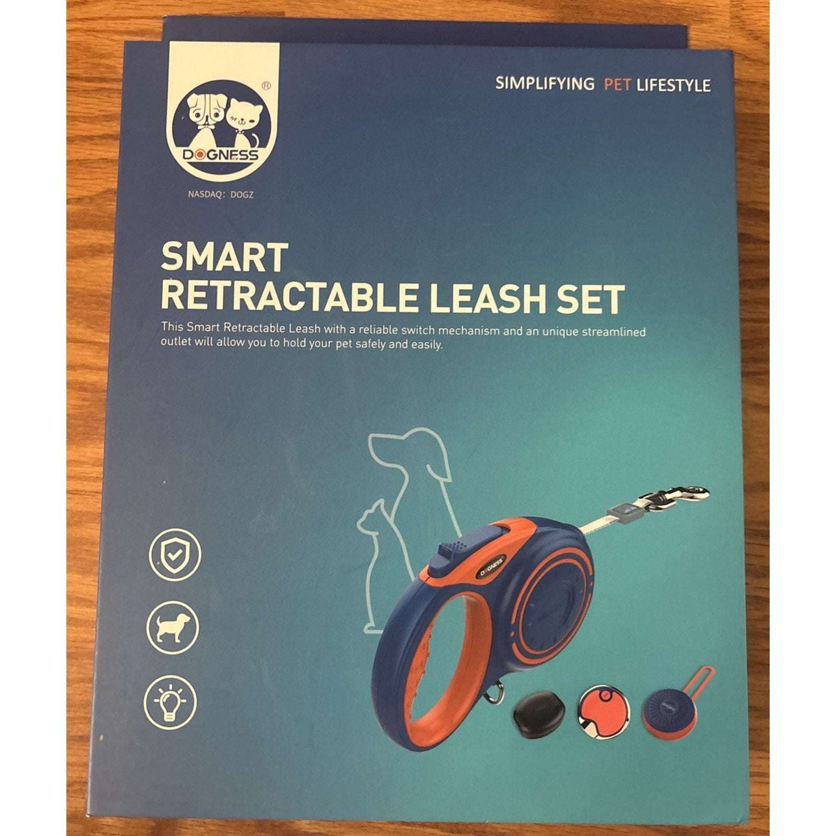 Smart Retractable Dog Leash Set w/ LED Light, Bluetooth Speaker, Bag Dispenser