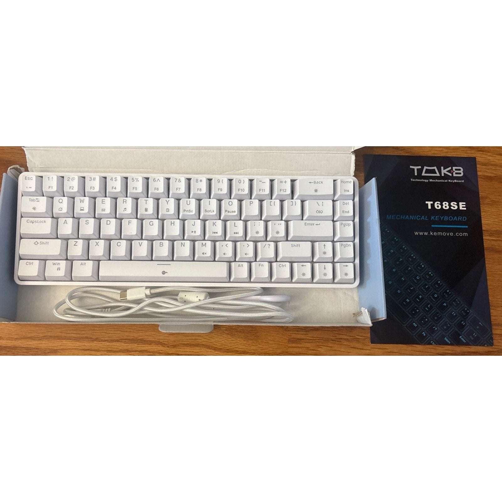 TMKB T68SE Gaming Keyboard, 60% Mechanical LED Backlit Mini 68 Key Red Switches