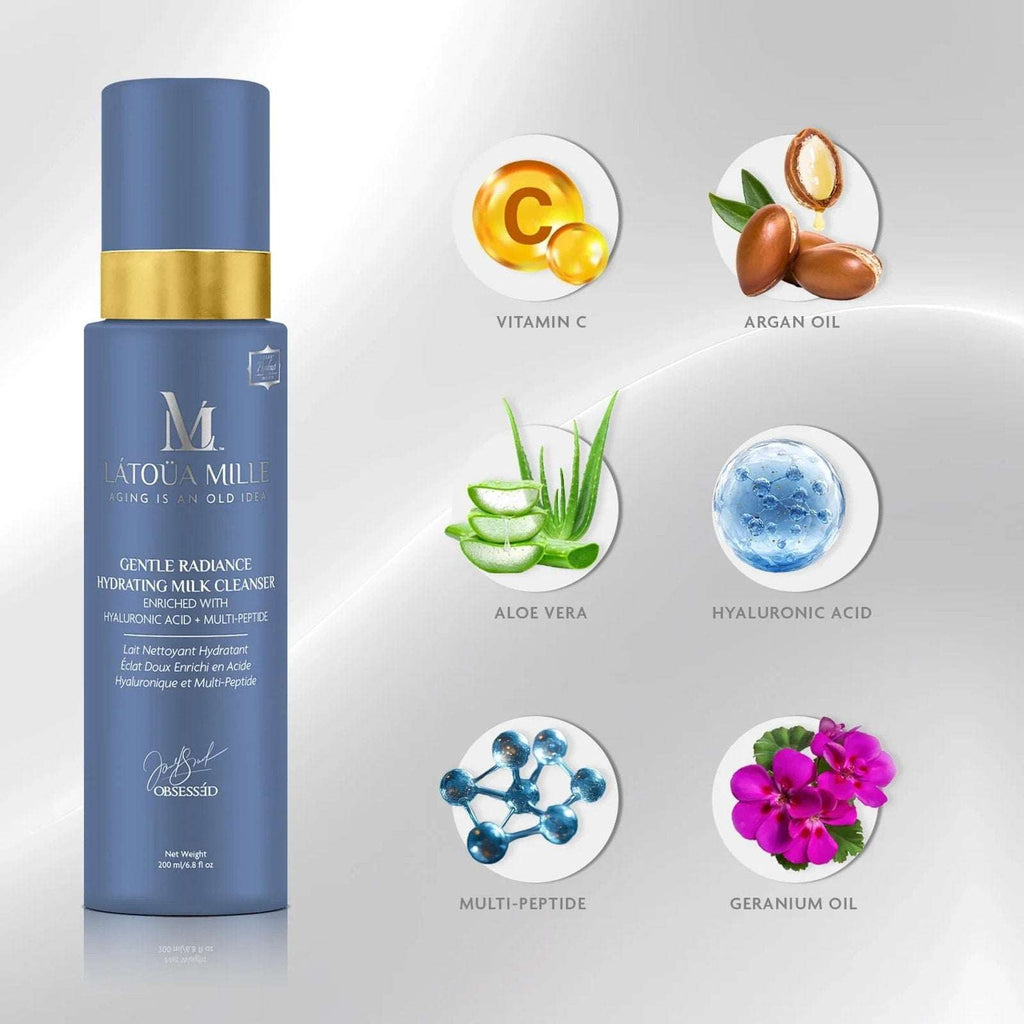 3Pc LATOUA MILLE Silver Lava Foam, Chamomile Lifting & Milk Cleanser Hyaluronic+