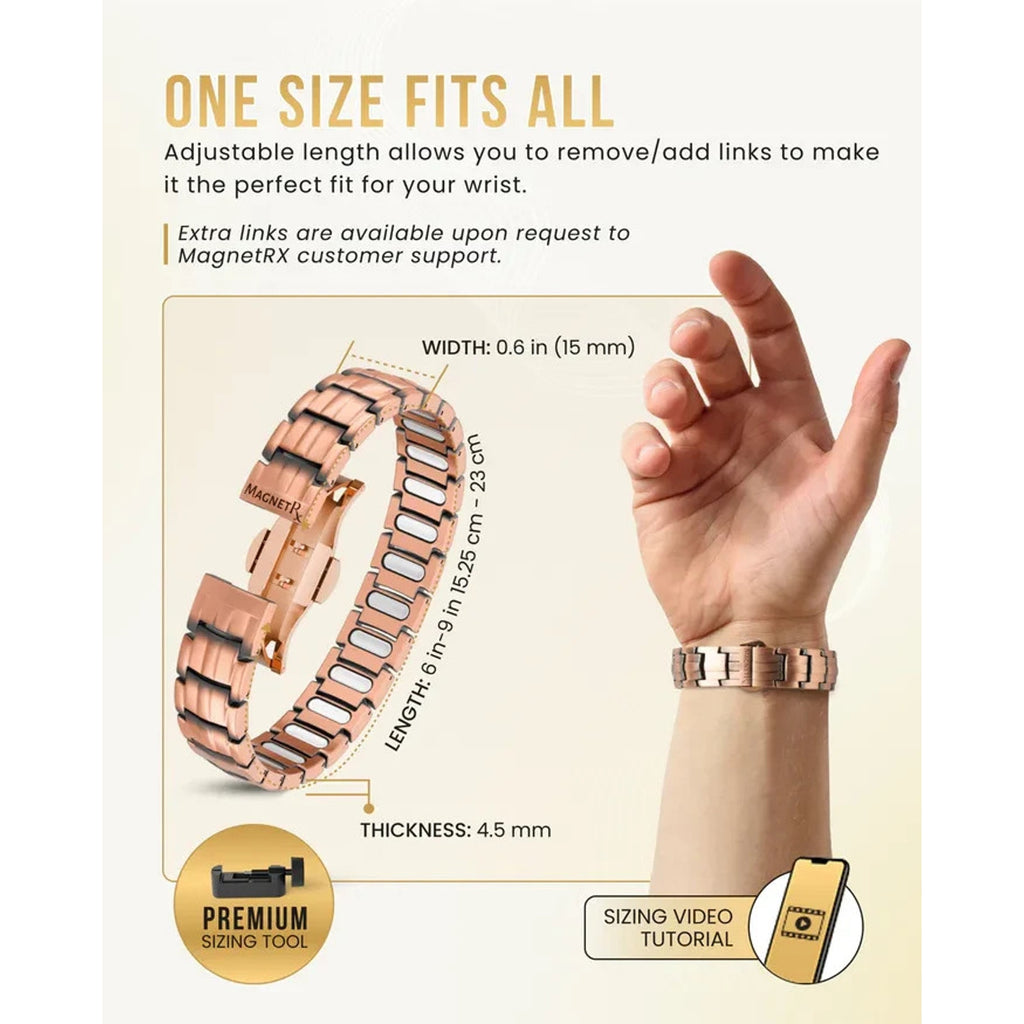 MagnetRX EllipseMAX 5X Strength Copper Magnetic Bracelet