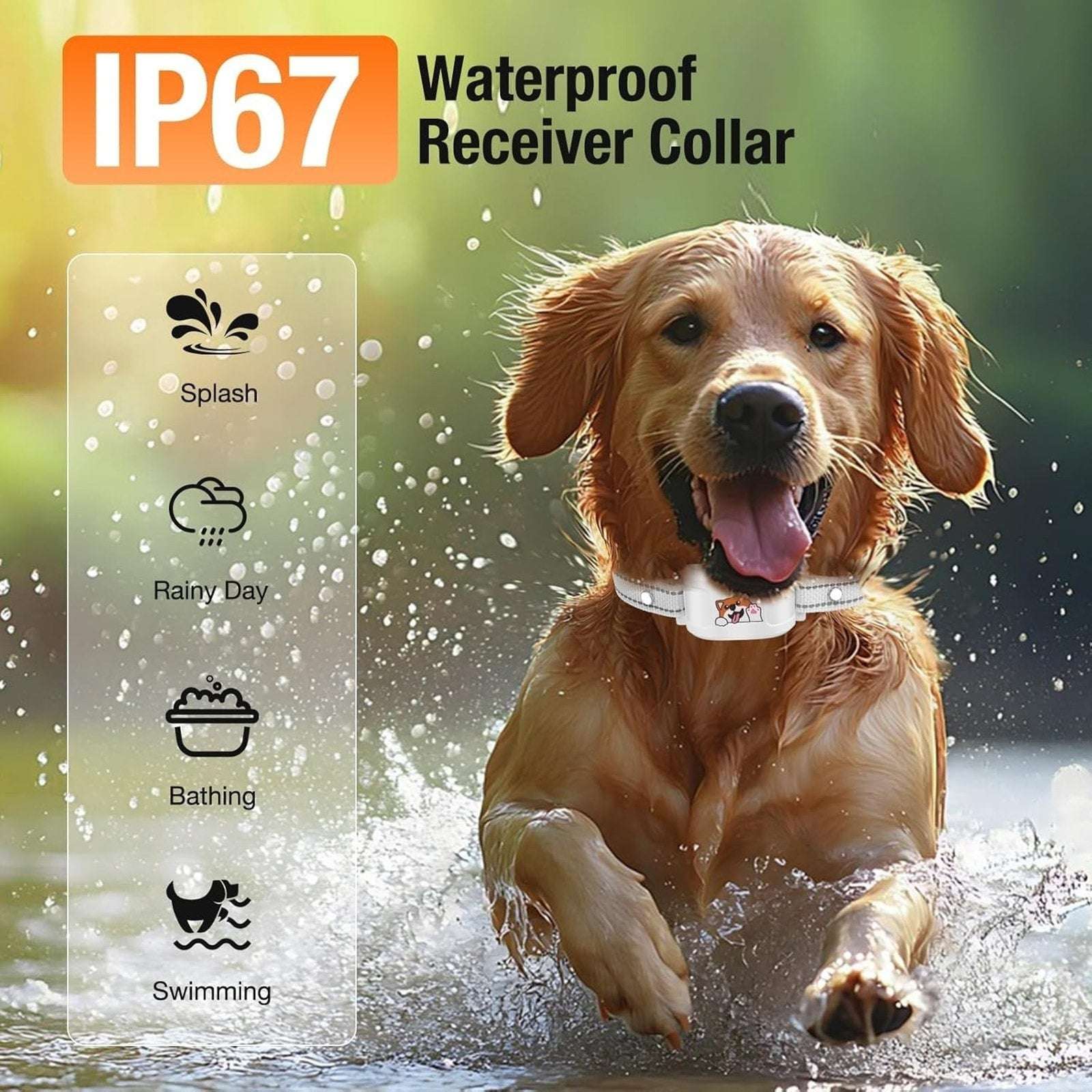 UJQW GPS + Wireless Dog Fence Tracking Training Collar -No Subscription Required