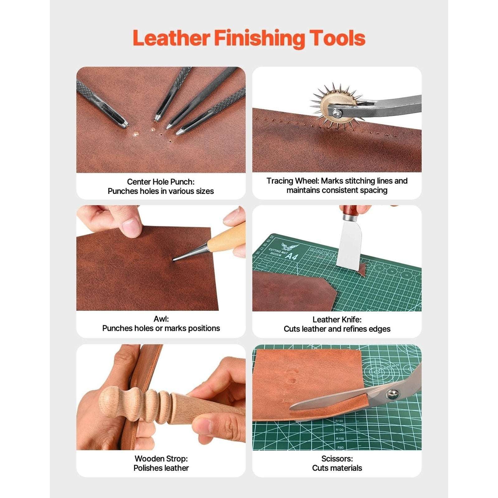 VEVOR Leather Working Tools Kit 92PC Engraving Punching Stamping Sewing w/ Case