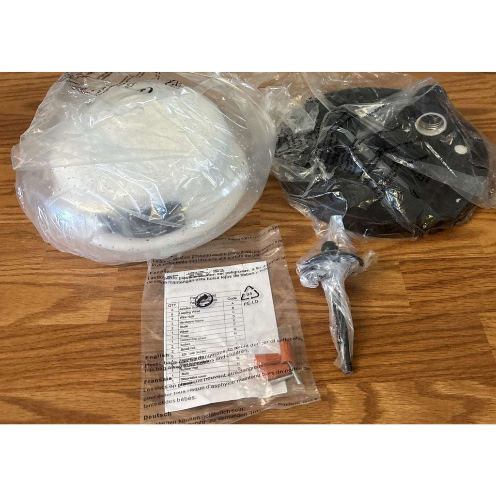 DARKAWAY Ceiling Light Fixture 2-Light Flush Mount Indoor/Outdoor Seeded Glass