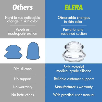 ELERA 7Pc Silicone Cupping Therapy Set, Chinese Massage for Cellulite Reduction