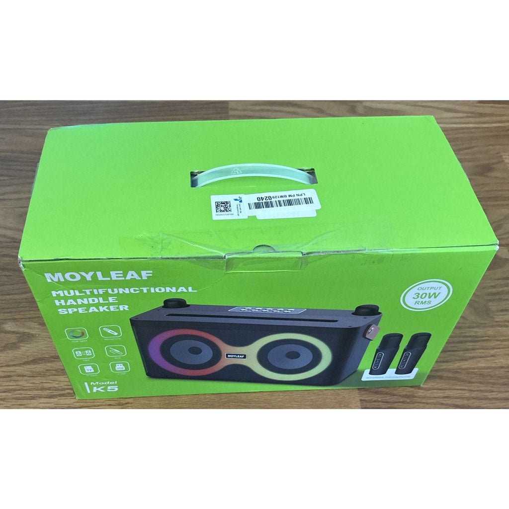 Karaoke Machine, Portable Bluetooth Speaker, PA System w/ 2 Wireless Microphones