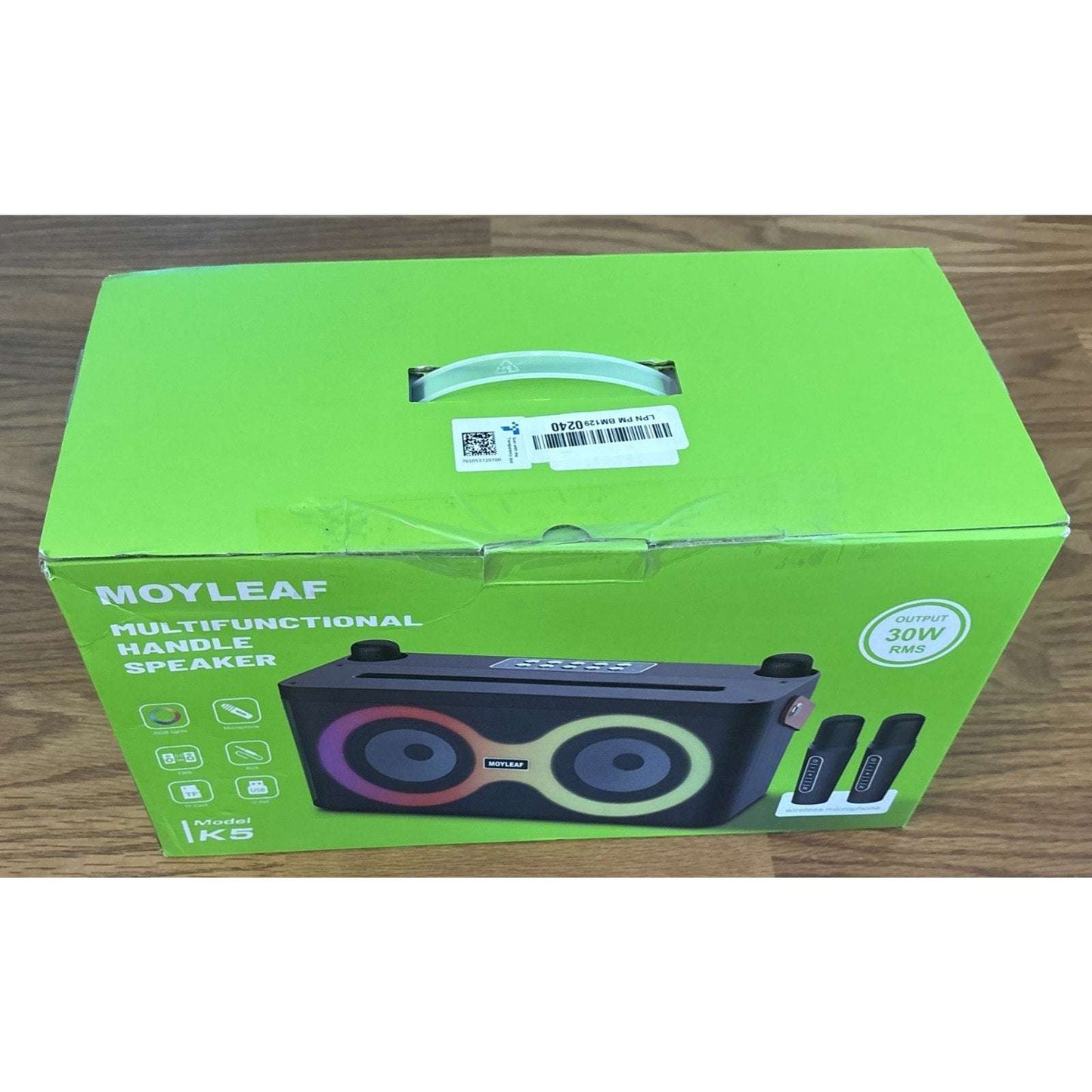 Karaoke Machine, Portable Bluetooth Speaker, PA System w/ 2 Wireless Microphones