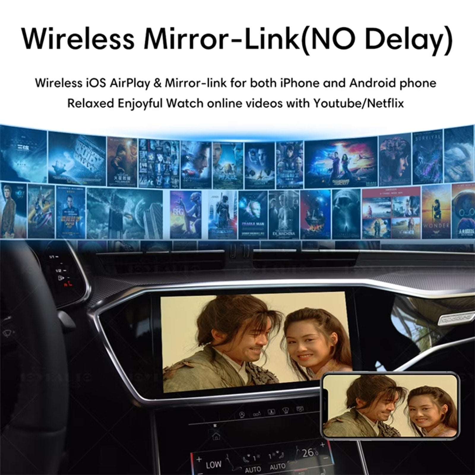 MMB Wired to Wireless CarPlay Android Auto USB Dongle AI Box PRO w/ Mirror-Link