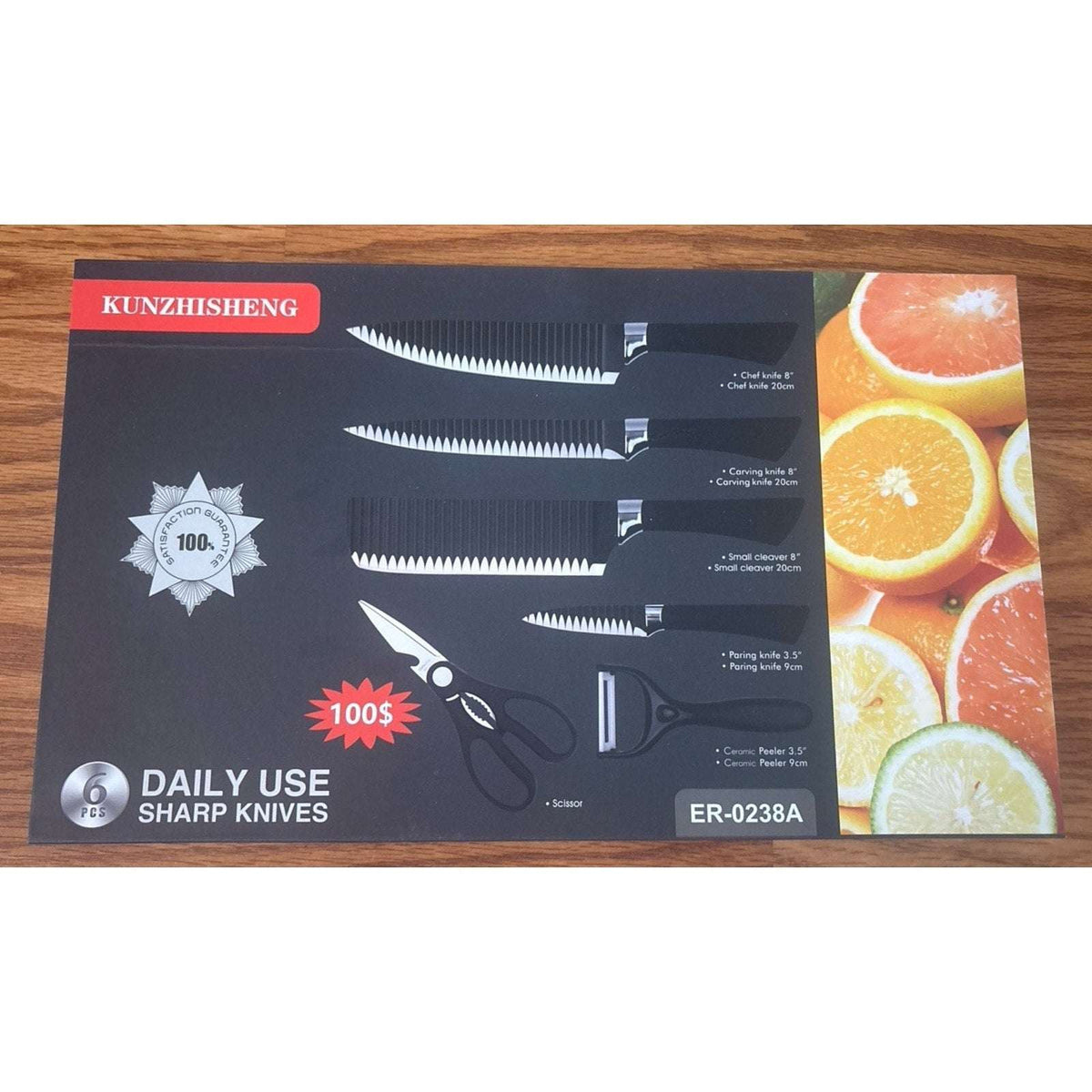 Culinary Knife Set Non Stick, Soft Touch Anti-Slip Handle 6 Piece Set ER-0238A