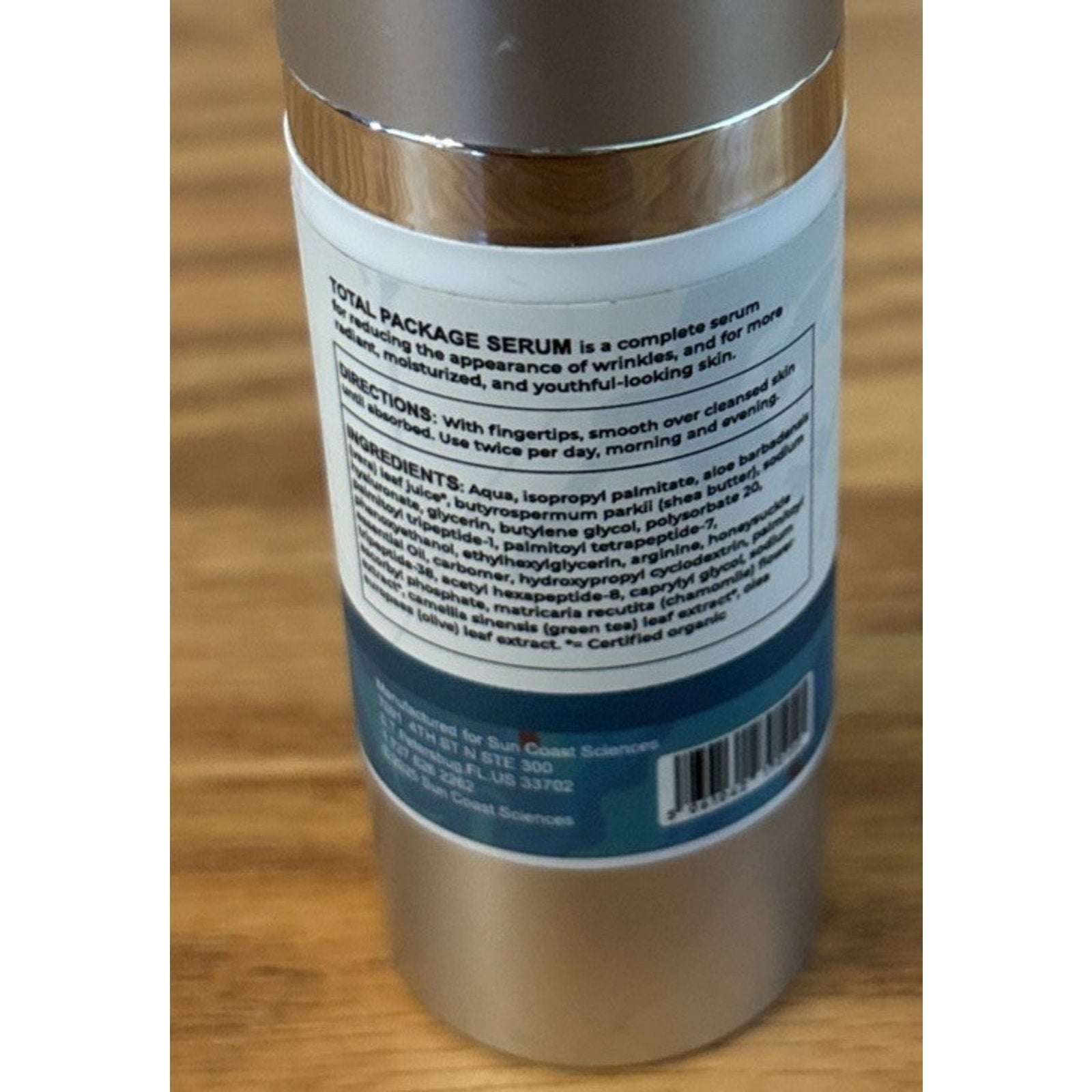 Sun Coast Sciences Total Package Serum Vitamin C Hyaluronic Acid Tri-Peptide 1oz