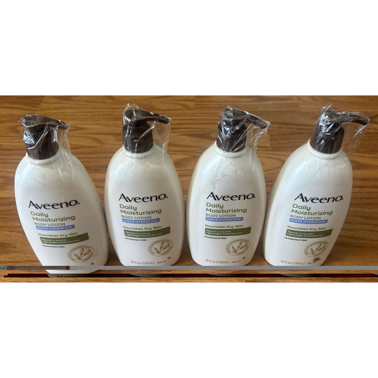 4 Pack Aveeno Daily Moisturizing Body Lotion Sheer Hydration 18 fl oz w/ Pump