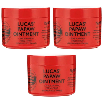 Lucas’ Papaw Ointment 75g x3 Natural Skin Healing Balm for Cuts & Dry Lips