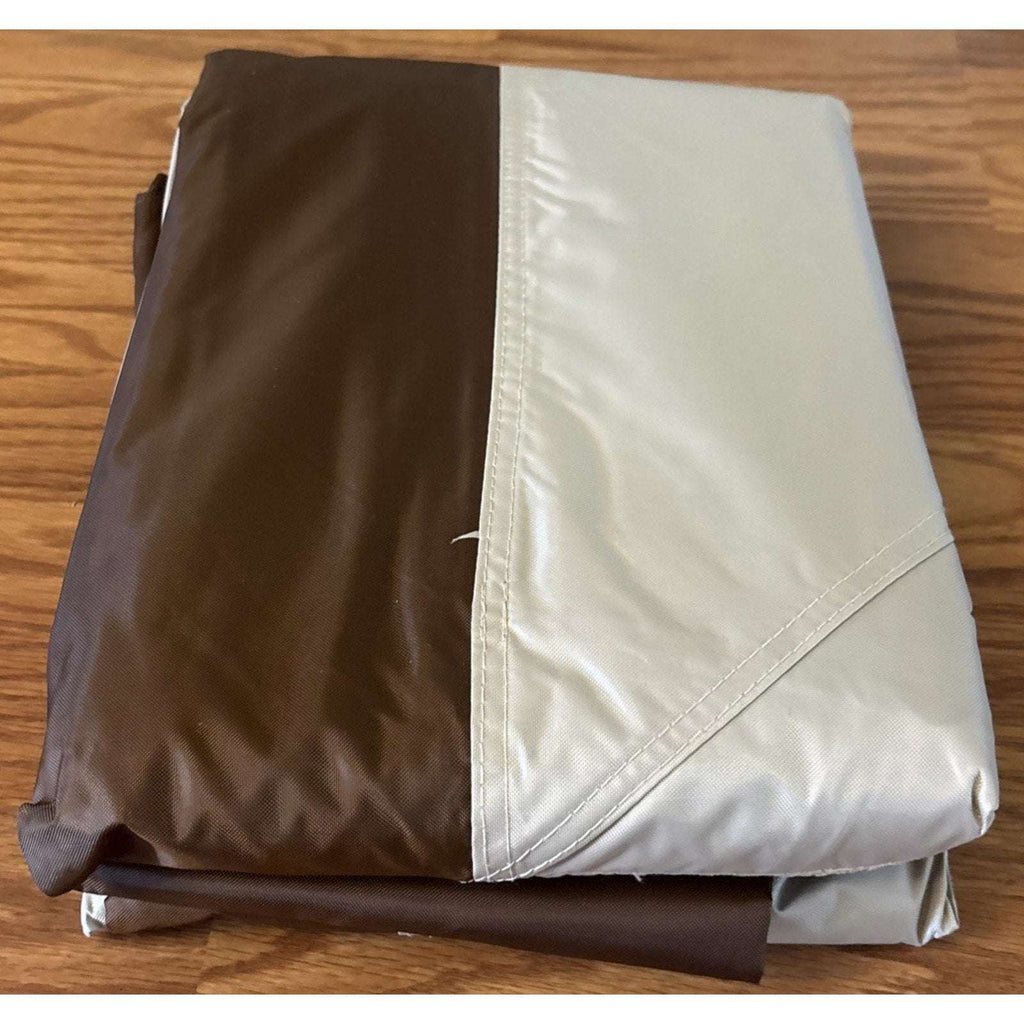 12x12 Gazebo Canopy Top Replacement Cover 2Tier UV Block Waterproof Beige Brown