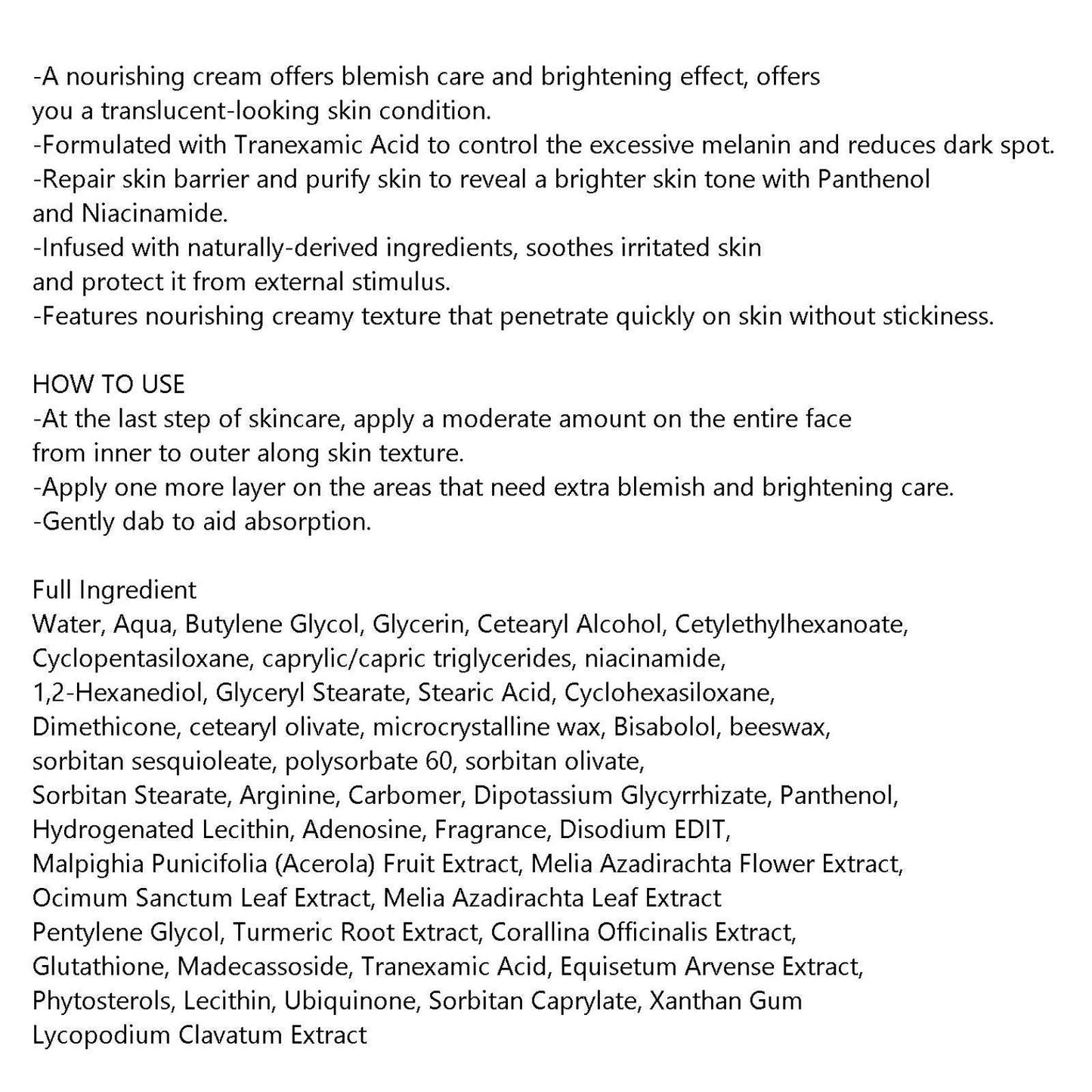 WONJIN EFFECT Melaless Cream 2.82oz/80g Brightening Acne Age Dark Spots K-Beauty