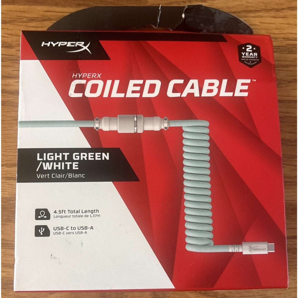 HyperX Coiled USB-C to USB-A Mechanical Keyboard Cable w/ Aviator - Light Green