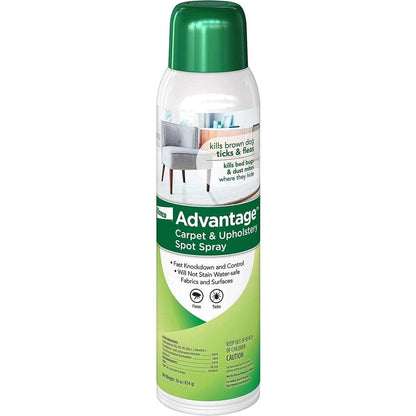 Bayer Elanco Advantage Carpet & Upholstery Spot Spray, 16oz Ticks Fleas Bedbugs+