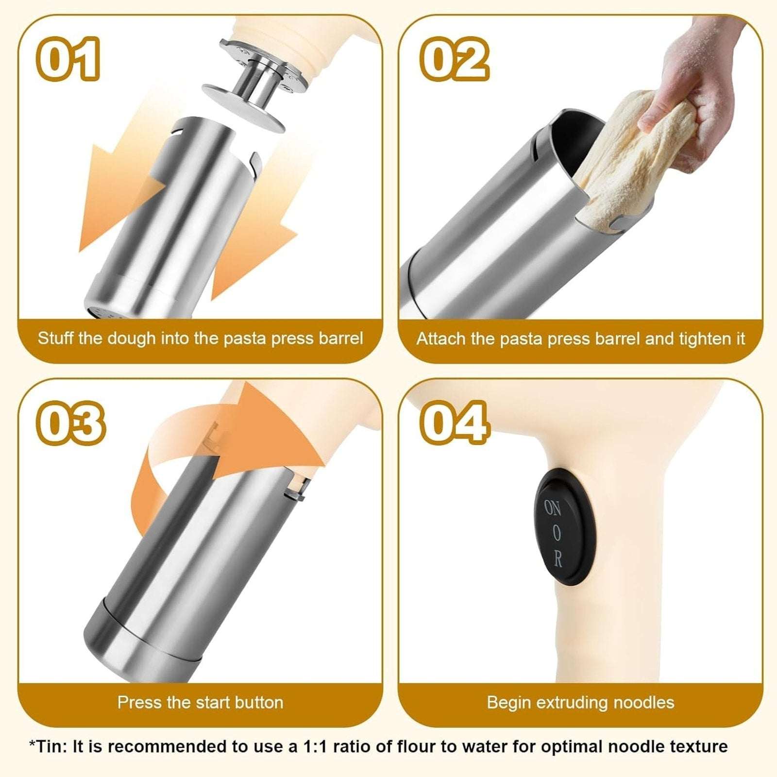 Garmee Electric Pasta Maker Machine Noodle Maker Automatic Cordless Rechargeable