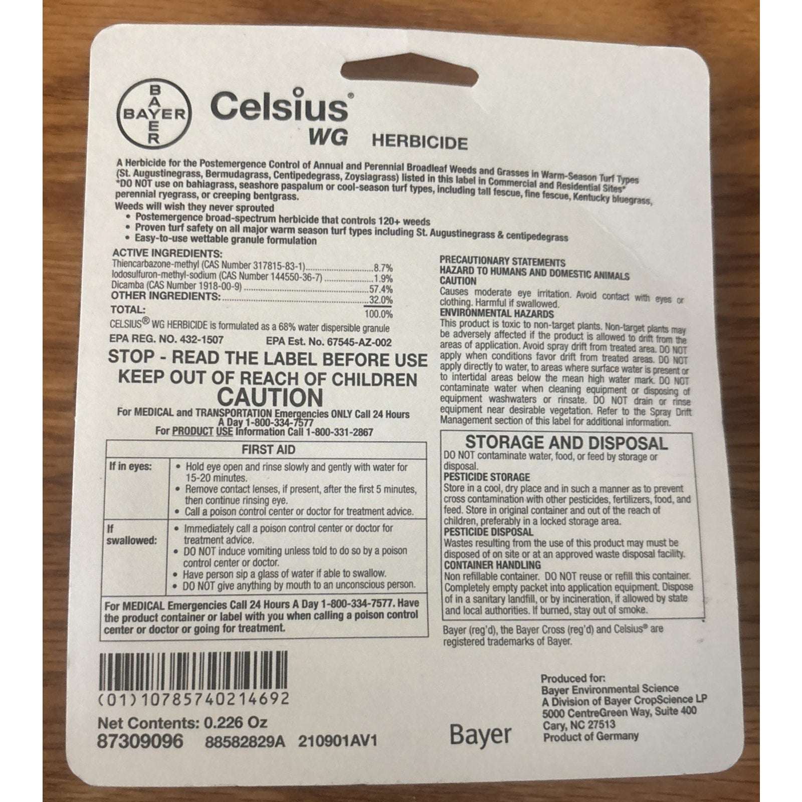 4x Celsius Herbicide - Single dose 0.226 oz Easy Mix Packet - Post Emergent