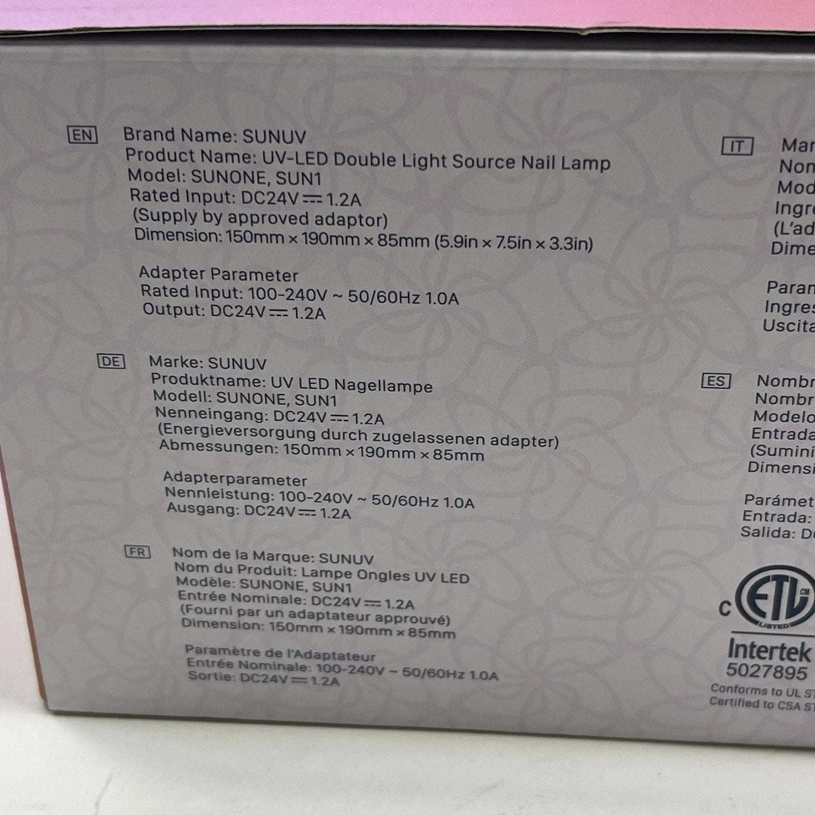 SUNUV SUNONE 2-in-1 UV LED Nail Lamp Quick-Dry Timer Memory Auto-Sensing White