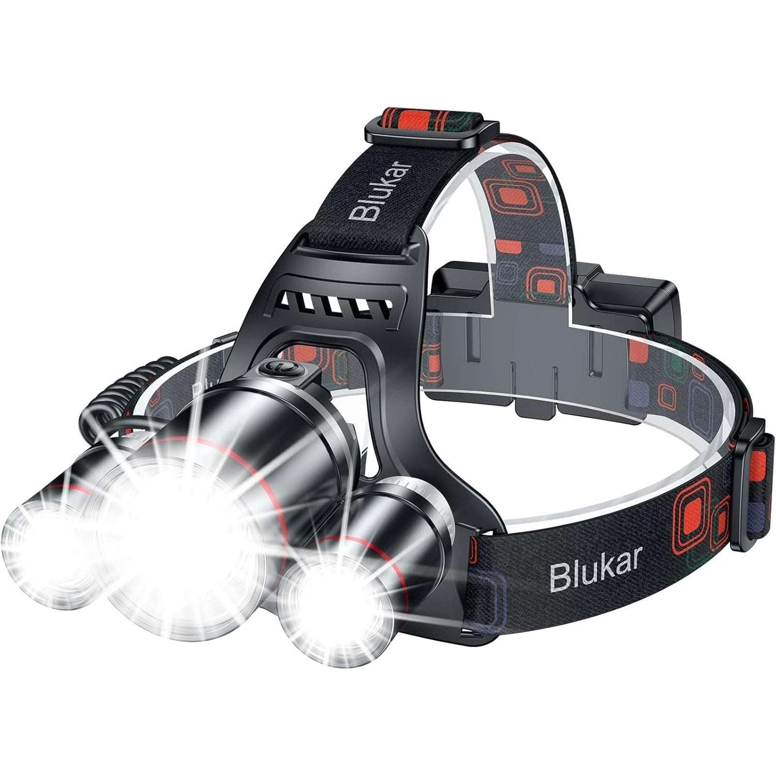 LED Headlamp, Super Bright Rechargeable Headlight Flashlight - 3 Lights 5 Modes