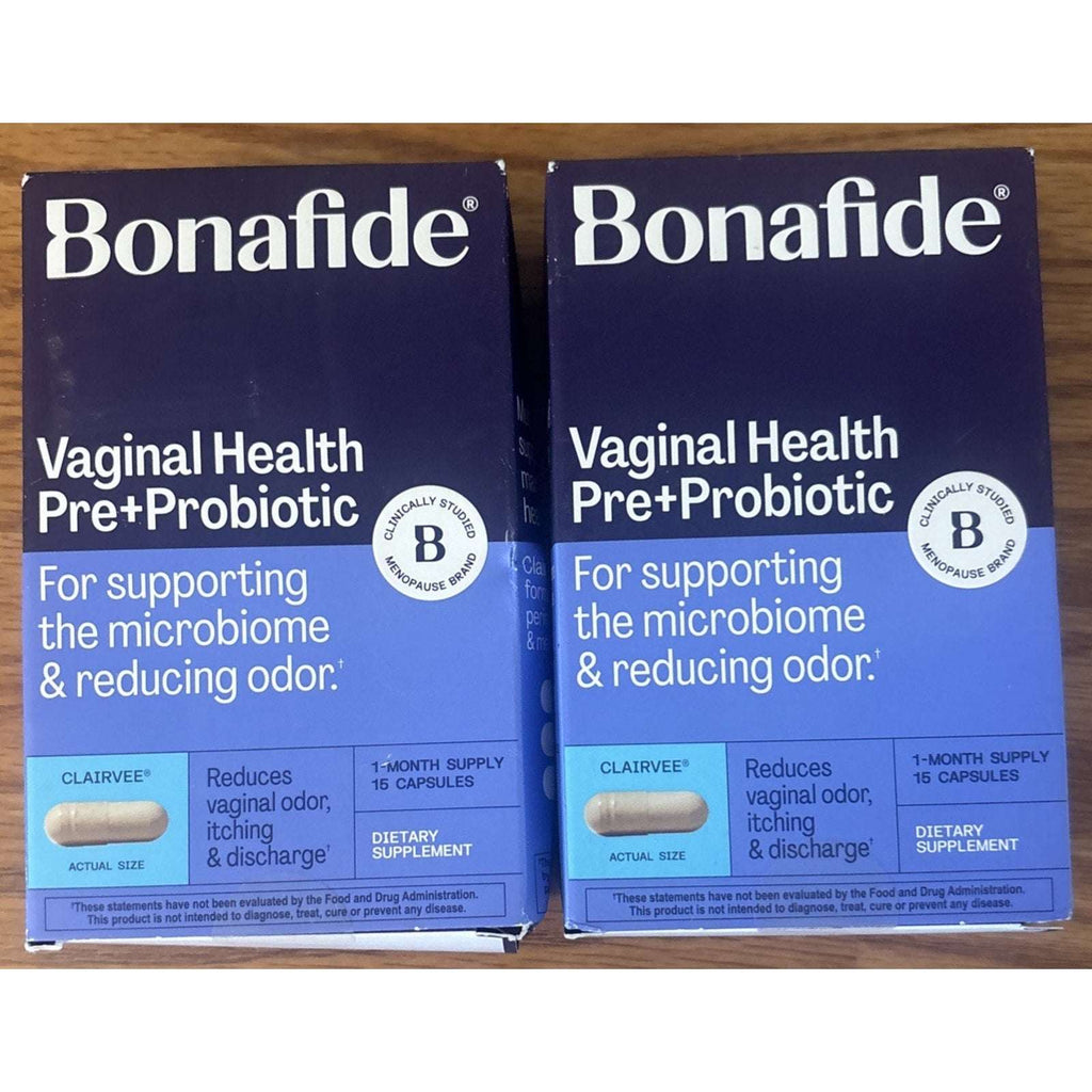 Bonafide Clairvee Vaginal Health Pre+Probiotic 2 Pack - 15 Ct Each(2 Mth Supply)