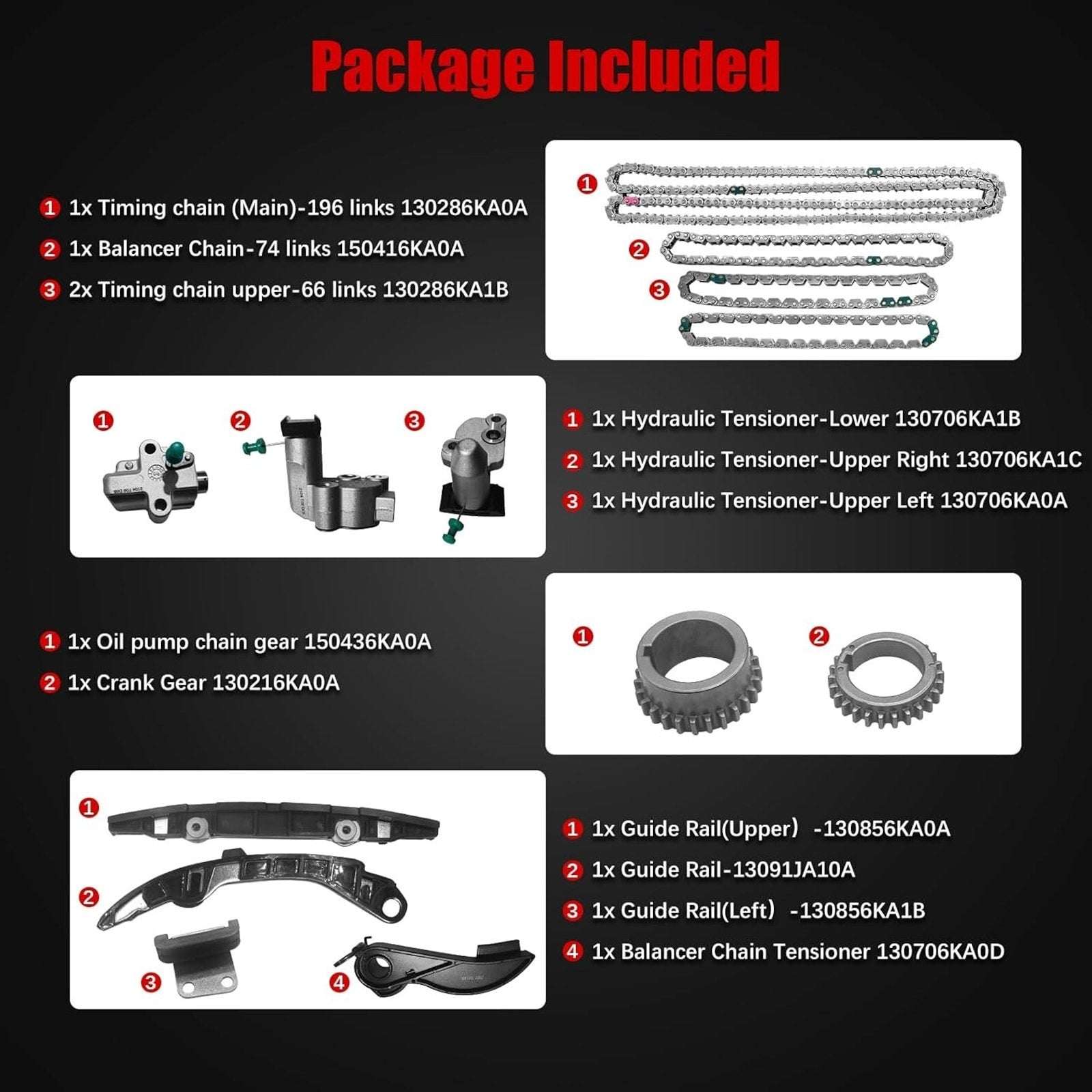 Timing Chain Kit Fits Nissan Pathfinder VQ35DD Infiniti QX60 3.5L V6 2017-2024