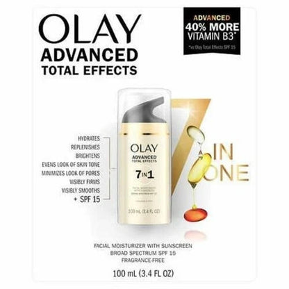Olay Advanced Total Effects Facial Moisturizer + SPF15 - New/Sealed 3.4 fl oz