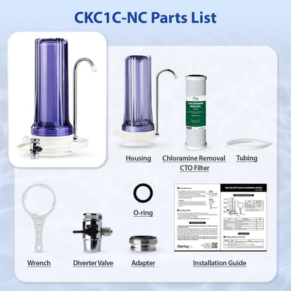 iSpring CKC1C-NC Countertop Water Filter, Drinking Filtration System for Faucet