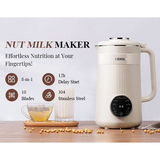 KIDISLE 8 in 1 Nut Milk Maker Blender, 32oz Homemade Soy, Almond, Oat, Coconut,