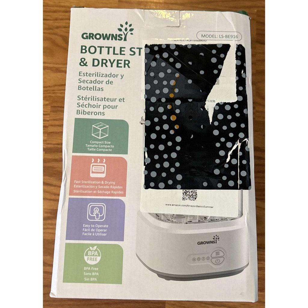 Grownsy Bottle Sterilizer and Dryer Model LS-BE916, Compact Electric Steam Baby