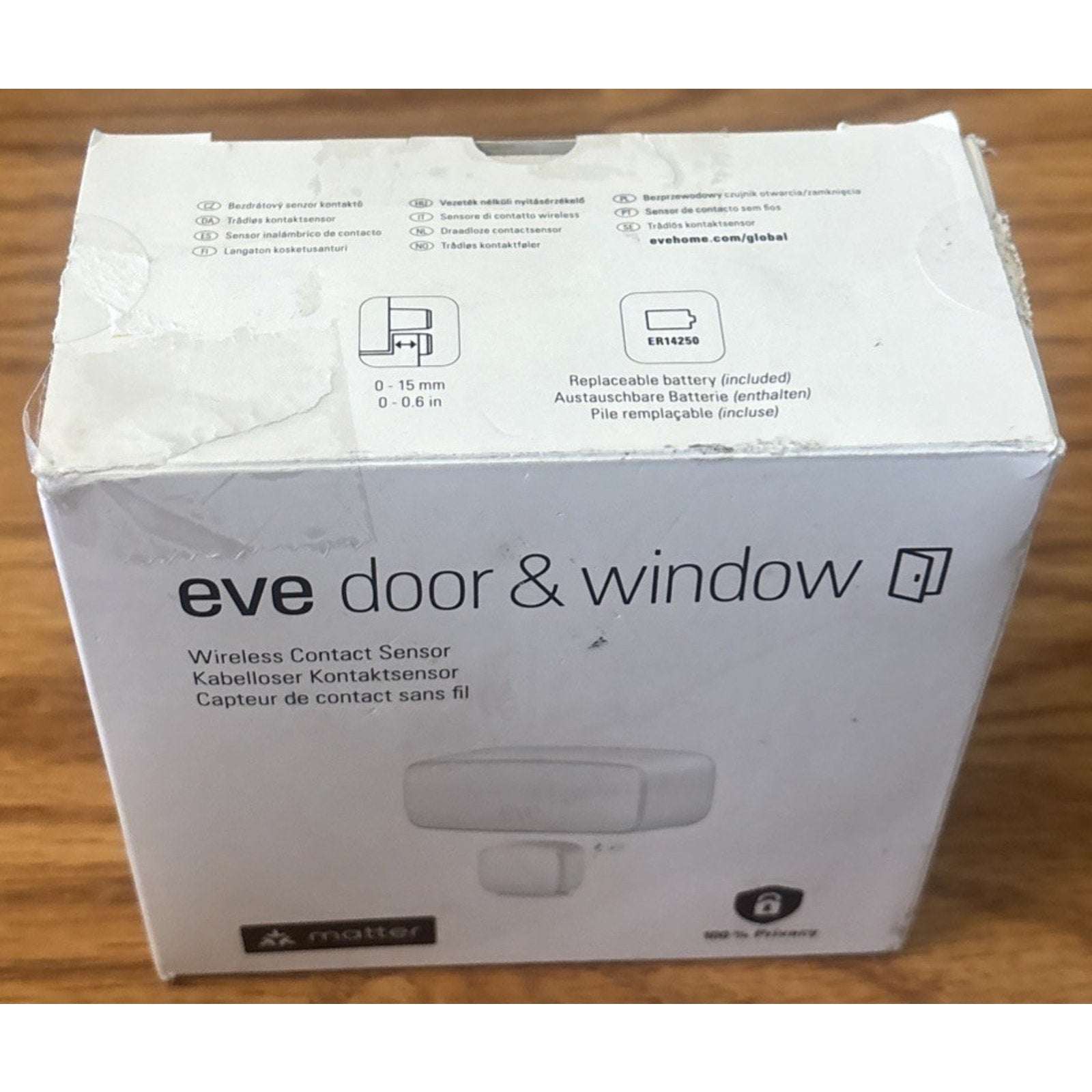 Eve Door & Window (Matter) Smart Contact Sensor 20EBN9901 For Apple Home, Google