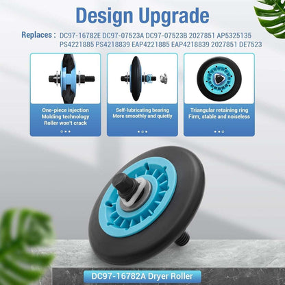 Samsung DV40J3000EW/A2 DV42H5000EW/A3 Dryer Drum Belt Pulley & Rollers Kit