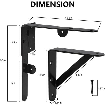 Fence Gate Kit Iron Gate Hardware w/ Gate Latch for Wooden Fences Shed Doors